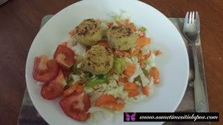 Image: salad with chick pea patties