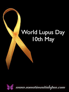 Image: orange ribbon. Text: World Lupus Day 10th May