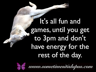 Image: sleeping kangaroo.  Text: It's all fun and games, until you get to 3pm and don't have energy for the rest of the day.