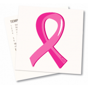 Pink Ribbon Breast Cancer Temporary Tattoos 6 Pack