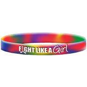 Fight Like a Girl Ink Filled Silicone Wristband - Tie Dye