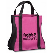 Fight Like a Girl Signature Contempo Tote Grocery Bag - Pink and Black