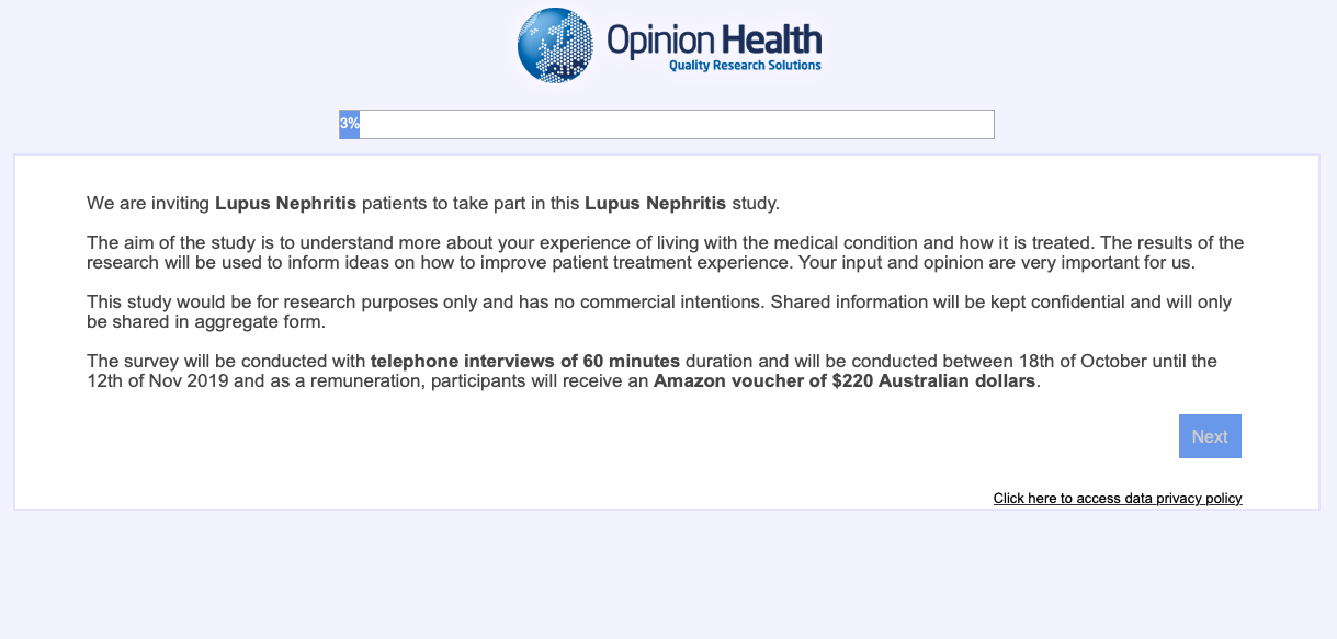 Lupus Nephritis Survey